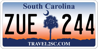 SC license plate ZUE244