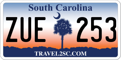 SC license plate ZUE253