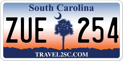 SC license plate ZUE254