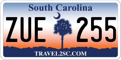 SC license plate ZUE255
