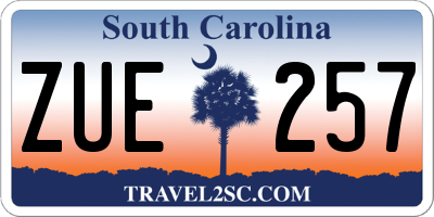 SC license plate ZUE257