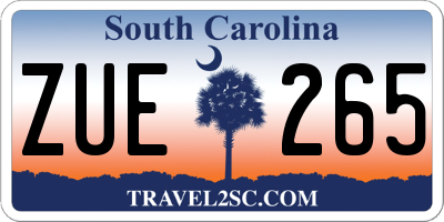 SC license plate ZUE265