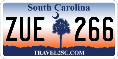SC license plate ZUE266