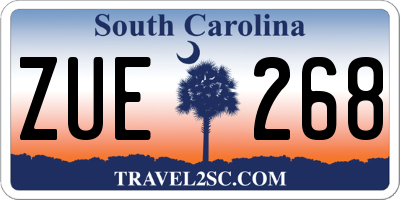 SC license plate ZUE268