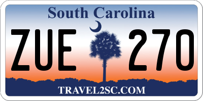 SC license plate ZUE270