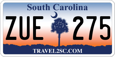 SC license plate ZUE275