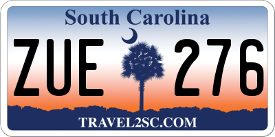 SC license plate ZUE276