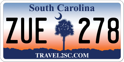 SC license plate ZUE278