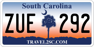 SC license plate ZUE292