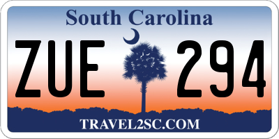 SC license plate ZUE294