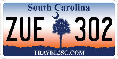 SC license plate ZUE302