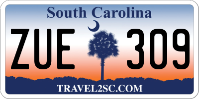 SC license plate ZUE309