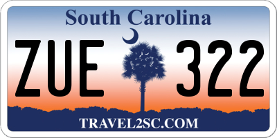 SC license plate ZUE322