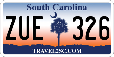SC license plate ZUE326