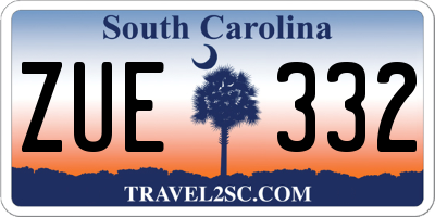 SC license plate ZUE332