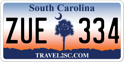 SC license plate ZUE334