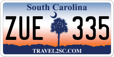 SC license plate ZUE335