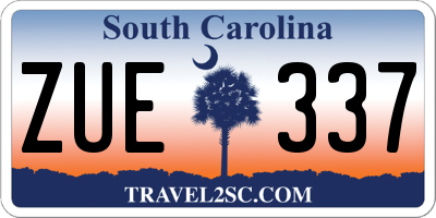 SC license plate ZUE337