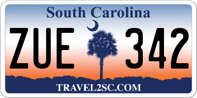 SC license plate ZUE342