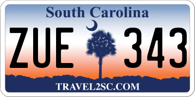 SC license plate ZUE343