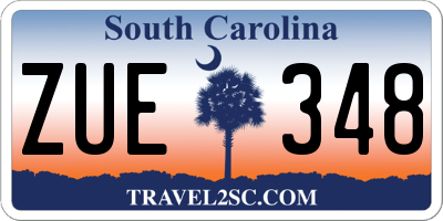 SC license plate ZUE348