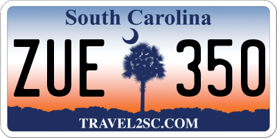 SC license plate ZUE350