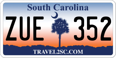 SC license plate ZUE352