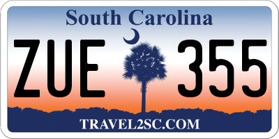 SC license plate ZUE355
