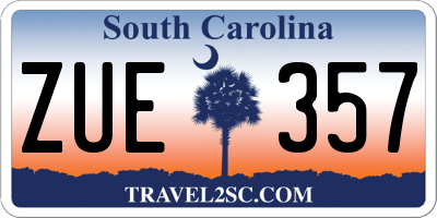 SC license plate ZUE357