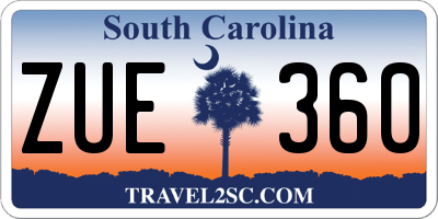 SC license plate ZUE360