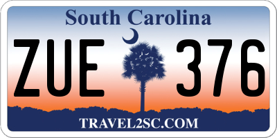 SC license plate ZUE376