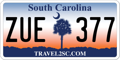 SC license plate ZUE377