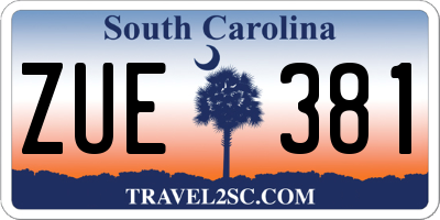 SC license plate ZUE381