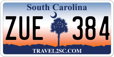 SC license plate ZUE384
