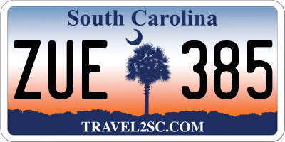 SC license plate ZUE385