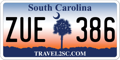 SC license plate ZUE386