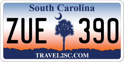 SC license plate ZUE390