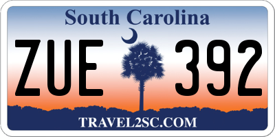 SC license plate ZUE392