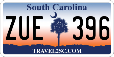 SC license plate ZUE396