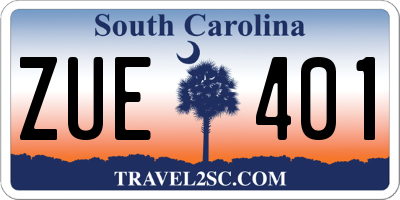 SC license plate ZUE401