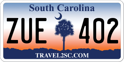 SC license plate ZUE402