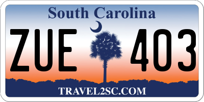 SC license plate ZUE403