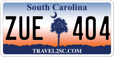 SC license plate ZUE404