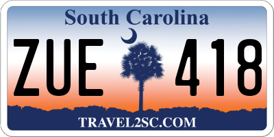SC license plate ZUE418