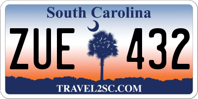 SC license plate ZUE432