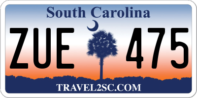 SC license plate ZUE475