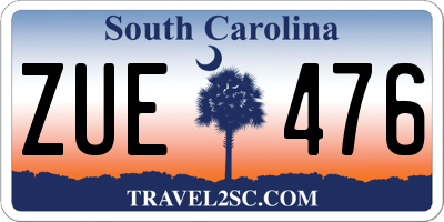 SC license plate ZUE476
