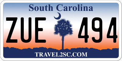 SC license plate ZUE494