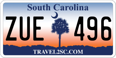 SC license plate ZUE496