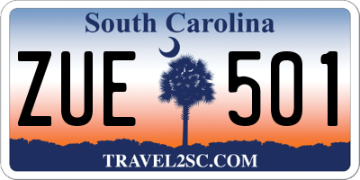 SC license plate ZUE501